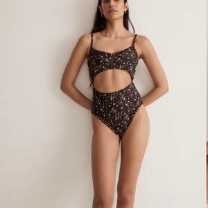 Madewell Floral Cutout One-Piece Swimsuit